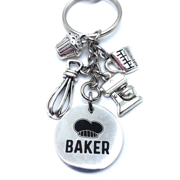 Baker Keychain Bag Charm Baking Chef Culinary Arts Charms - Picture 3 of 6